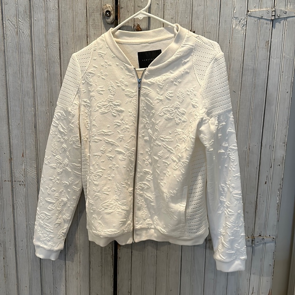 Sanctuary white bomber jacket
